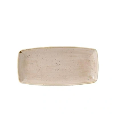 Image of 12x Churchill Stonecast Nutmeg Cream x Squared Oblong Plate 29.5cm