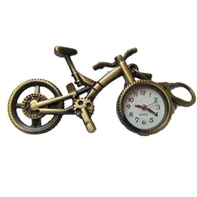 Image of Fat catz copy Analogue Quartz Roman Numerals Bronze Vintage Antique Cycle Bike Cycling Clock pocket watch fob keyring