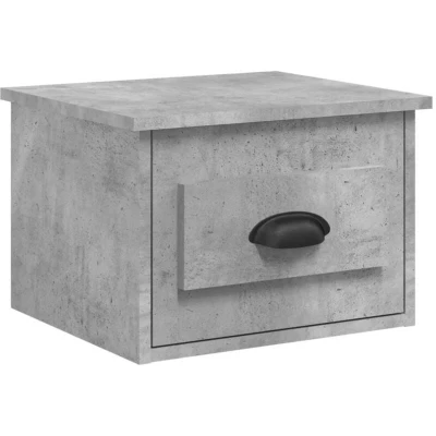 Image of vidaXL Wall mounted Bedside Cabinet Concrete Grey 41.5x36x28cm