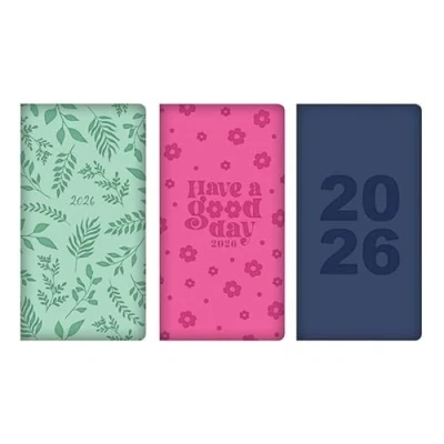 Image of 2025 Week To View Slim Premium Padded Embossed PU Diary Fashion (Red)