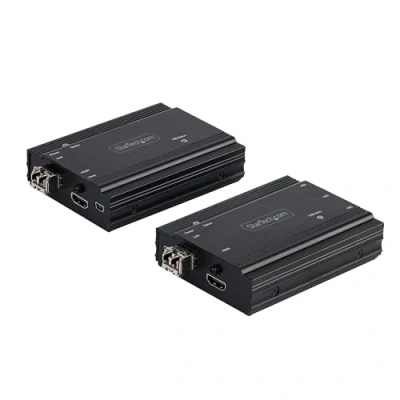 Image of StarTech.com 4K HDMI KVM Extender over Fiber Video &amp; USB Remote Switch/Console up to 984ft/300m (MultiMode) 2x 10G MMF SFP+ modules Extension Kit (TX/RX) (SV565FXHD4KU)