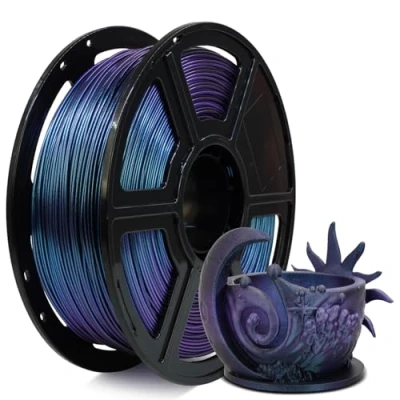Image of FLASHFORGE Chameleon Gradient Rapid PLA Filament Burnt Titanium &amp; Nebula Purple, High Flow Speedy 1.75mm Max 500mm/s Fast Printing, Displays Shimmering Effects from Various Angles and Light