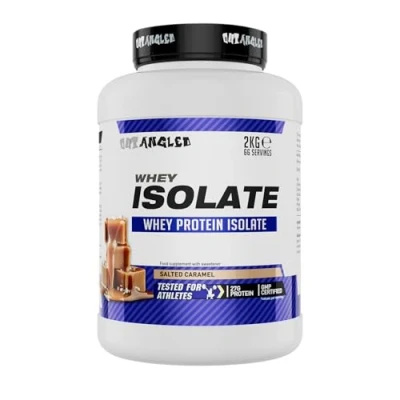 Image of Out Angled Whey Protein Isolate 2kg Powder for Muscle Growth and Recovery (2kg, Salted Caramel)