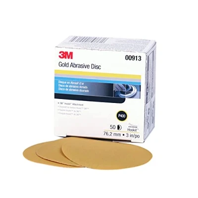 Image of 3M Hookit Gold Disc 216U, 00913, 3 in, P400 Grade, 50 Discs, Automotive Abrasive Discs