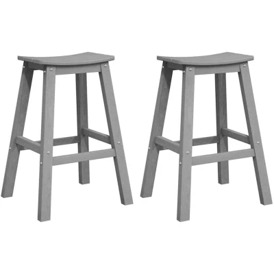 Image of vidaXL Bar Stools 2 pcs Light Grey HDPE