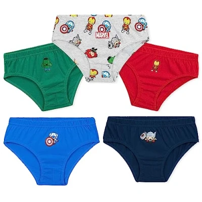 Image of Marvel Boys Pants 5 Pack Cotton Briefs Avengers Spiderman Superhero Teenagers Toddlers Underwear Soft Breathable Hulk Iron Man Captain America Underpants (Multi Avengers, 11 12 Years)