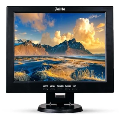 Image of 12 Inch LCD Security CCTV Monitor, 800X600 4:3 Resolution HD Color TFT Display Screen with VGA/HDMI/AV/BNC/MIC USB Ports for Surveillance Camera, STB and other Video Equipment, Built in Speaker
