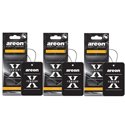 Image of AREON X Version Car Air Freshener Vanilla Sweets Mirror Hanging Black Set Multi Pack of 3