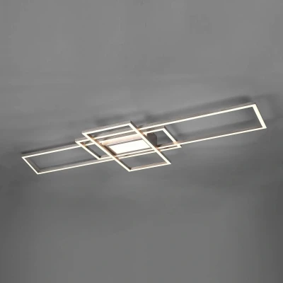 Image of Irvine Modern 60W LED Semi Flush Light Nickel Matt 3000 6500K Remote control UK Stock