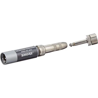 Image of Shure A95U Transformer; Low Z, Male XLR to High Z MC1M Connector with Mating 1/4 Inch Phone Plug/Jack