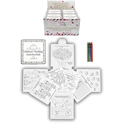 Image of HENBRANDT x8 WEDDING TABLE FAVOURS GIFT COLOURING FUN ACTIVITY PACK / GAME PUZZLE BOOK