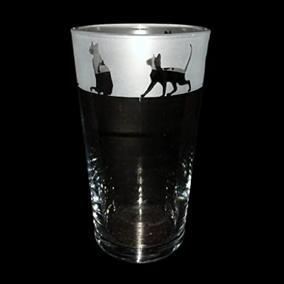 Image of Milford Collection Animo Glass Pint Beer Siamese Cat