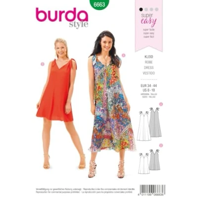 Image of Burda b6663 Dress Sewing Pattern Paper 19 x 13 1 cm White