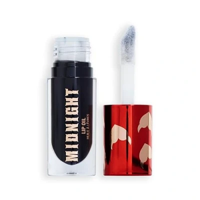 Image of Revolution Beauty Truly Sinful Midnight Black Lip Glaze Oil, Halloween Costume Makeup, Vegan &amp; Cruelty Free