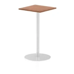 Image of Italia 600mm Poseur Square Table Walnut Top 1145mm High Leg