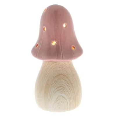 Image of Shudehill Giftware Mushroom Glow Lamp Grey, Pink, Green and More Colours Sizes (Small Pink)