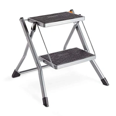 Image of VonHaus 2 Step Stool Anti Slip Feet Easy to Store Foldable Design Ideal for Home/Kitchen/Garage