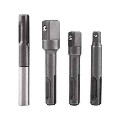 Image of Akozon Drill Bit Holder Extension Connector, SDS Plus Shank to 1/4&quot; Hex Socket Adaptor and 1/4&quot;3/8&quot;1/2&quot; Square Connector