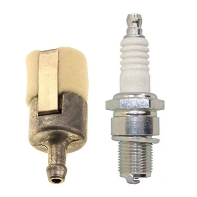 Image of OxoxO Fuel Filter Spark Plug Compatible with GX22 GX25 GX31 GX35 HHT25S HHT31S FG110 Rototiller String Trimmer 17672 Z0H 003 (1 Set)