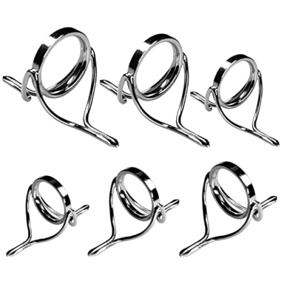 Image of QualyQualy Fishing Rod Guides Repair Kit Stainless Steel Ring Rebuilding Eyes Replacement 6pcs