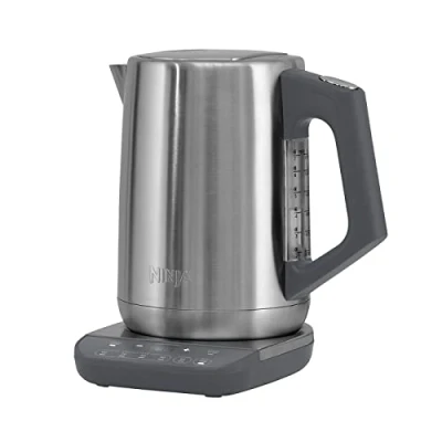 Image of Ninja Perfect Temperature Kettle, 1.7L, with Control, LED Display, Easy to Use Kettle Rapid Boil and Hold, Stainless Steel KT201UK