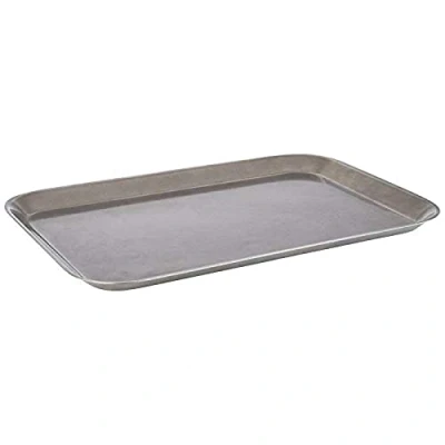 Image of APS Serving and decoration tray VINTAGE, stainless steel in antique look, key tray, jewellery kitchen 38 x 26.5 cm, h: 1.5 cm