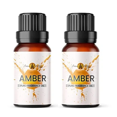 Image of Aroma Energy Amber Fragrance Oil 20ml (2 x 10ml) Highly Scented for Making Candle, Soap, Wax Melt, Diffuser etc