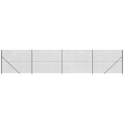 Image of vidaXL Chain Link Fence with Flange Anthracite 2x10 m