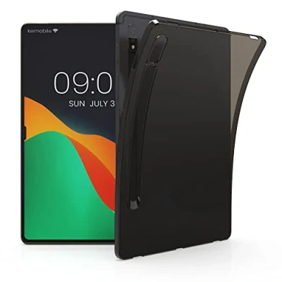 Image of kwmobile Case Compatible with Samsung Galaxy Tab S8 Soft TPU Back Protector Cover for Tablet Black/Transparent