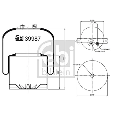 Image of 3753200021, 9423200557, 9423202321, 9423206921, A3753200021 Boot, air suspension FEBI BILSTEIN 39987 Rear Axle Left, Right