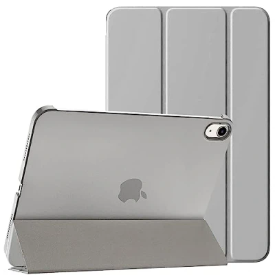 Image of PROTech Case for iPad 10th Generation 2022, Slim Stand Cover Gen 10.9 inch, Support Touch ID, Auto Wake/Sleep Smart Shell with Translucent Back (Grey)