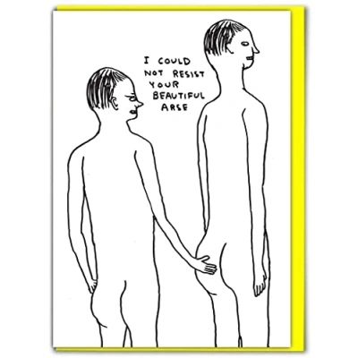 Image of Brainbox Candy Official David Shrigley Funny Birthday Cards Altenative Card Humour &#039;Beautiful Arse&#039; Cheeky For Friends Him Her Boyfriend Girlfriend Partner Sold