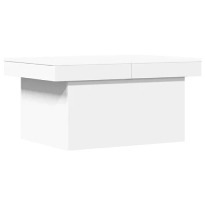 Image of vidaXL Engineered Wood Coffee Table White, Rectangular Sofa with Sliding Top and Hidden Storage for Living Room (80x55x40 cm)