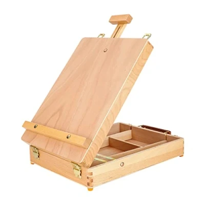 Image of Trintion Table Easel Box Art Supplies Wooden Adjustable Foldable Desktop Sketch Portable Painting Storage for Children&#039;s Artist Drawing Student