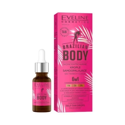Image of Eveline Brazilian Body Skoncentrowane Krople Samoopalające do Twarzy i Ciała 18ml