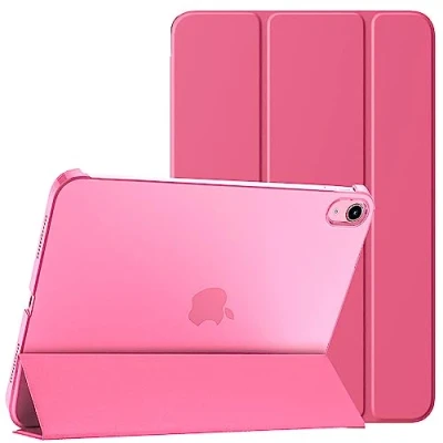 Image of PROTech Case for iPad 10th Generation 2022, Slim Stand Cover Gen 10.9 inch, Support Touch ID, Auto Wake/Sleep Smart Shell with Translucent Back (Pink)
