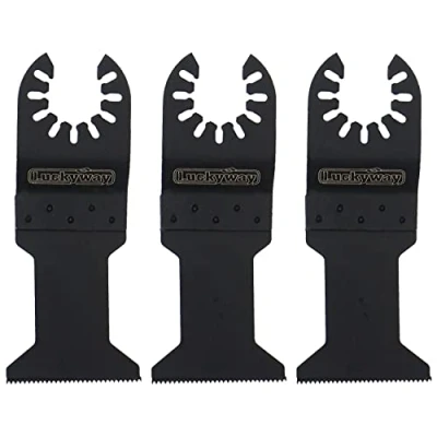 Image of Luckyway 3 Pack Oscillating Tool Blades Carbide Multitool Saw for Hard Material, Hardened Metal, Nails, Bolts and Screws