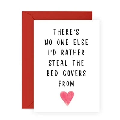 Image of Central 23 Funny Anniversary Cards for Him Her &#039;Steal The Bed Covers From&#039; Cheeky Valentine&#039;s Day Card Husband Wife Girlfriend Boyfriend or Valentines Partner