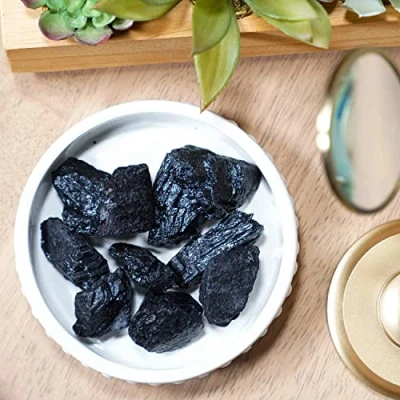 Image of MOUMOUTEN Black Tourmaline Crystal, Tumbled Stones, Natural Quartz Healing Crystal Rough Rock Mineral Stone for Purifying Water Necklace Bracelet Figurine