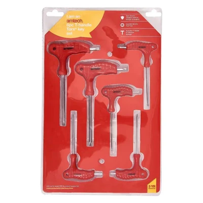 Image of Amtech L0750 6 Piece T Handle Torx Key Set