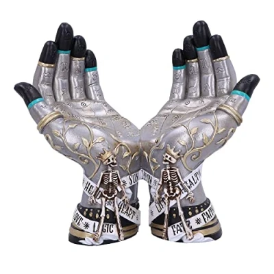 Image of Nemesis Now Hands of The Future Crystal Ball Holder, Silver, 20cm