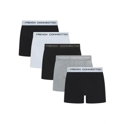 Image of French Connection &#039;FC5&#039; Mens Multipack Boxer Shorts Cotton Stretch, 5 Pack, Soft and Breathable Underwear (X Large)
