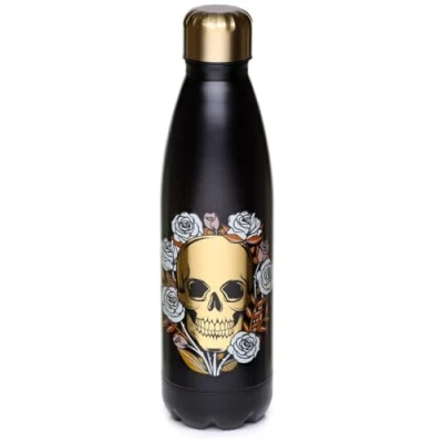 Image of Puckator Skulls and Roses Stainless Steel Bottle