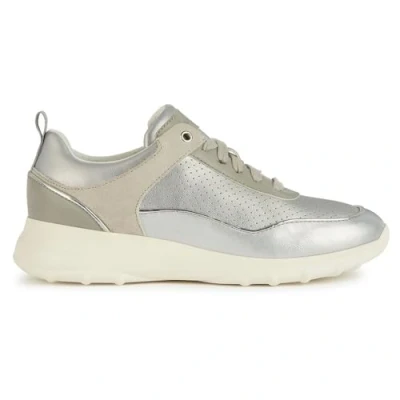 Image of Geox Women&#039;s D Alleniee B Sneaker, Silver Lt Grey, 2 UK
