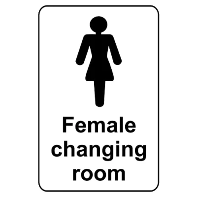 Image of Female changing room Sign Self adhesive sticker (300mm x 200mm)