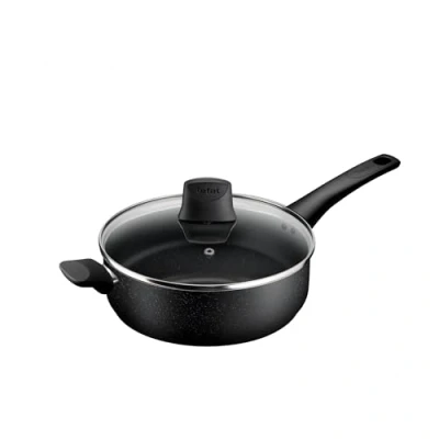 Image of Tefal Titanium Stone Sautepan 26 cm + Lid, High Performance Non Stick Coating, Metal Spatula Safe, All hobs Including Induction, E1053345