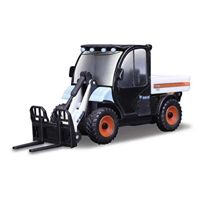 Image of Bburago B18 31806 Die Cast Bobcat TOOLCAT with Working Pallet Fork Model, White, Medium