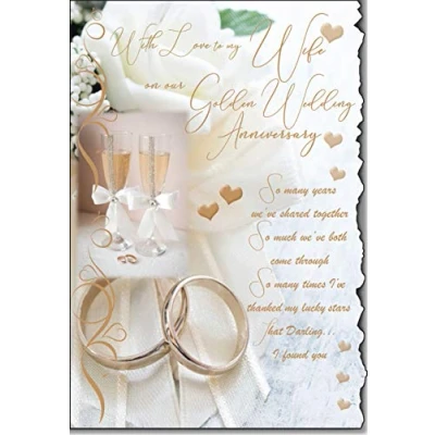 Image of With Love to my Wife On Our Golden wedding Anniversary Card Lovely Verse