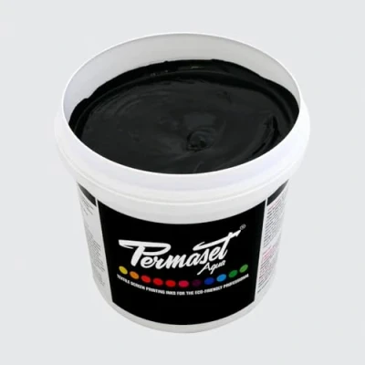 Image of Permaset Aqua Standard 1 Litre Black Screen Printing Ink for Fabric Ideal Kit Home Office, Starter Kit, Paint, Printer and Other