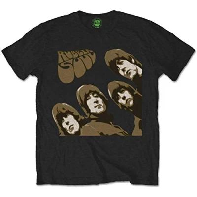 Image of T Shirt # M Black Unisex Rubber Soul Sketch